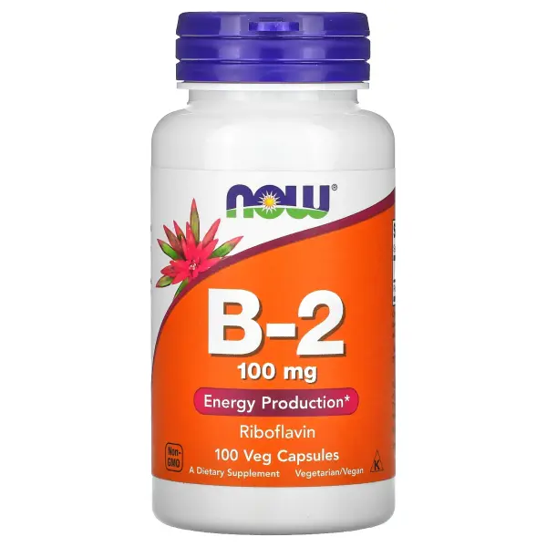 NOW Foods Витамин B2 100 мг 100 таблеток – оригинальная продукция AthleticFuel