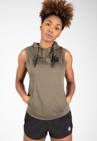 Gorilla Wear Женская Безрукавка Selma Sleeveless Hoodie Army Green