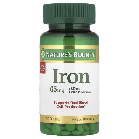 Nature's Bounty, железо, 65 мг, 100 таблеток