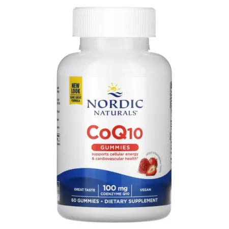 Nordic Naturals, жевательные таблетки с коэнзимом Q10, клубника, 100 мг, 60 жевательных таблеток