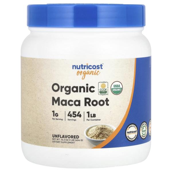 Nutricost, Органический корень маки, без добавок, 454 г (1 фунт) – оригинальная продукция AthleticFuel