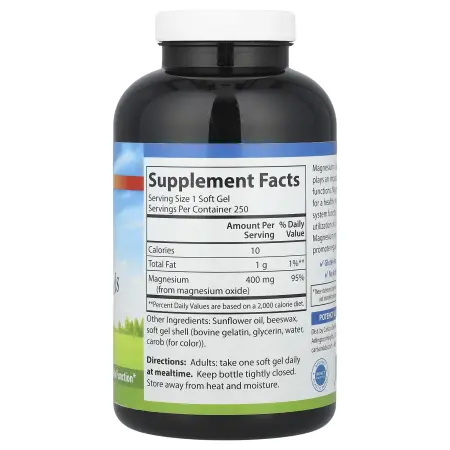Carlson, жидкий магний, 400 мг, 250 капсул