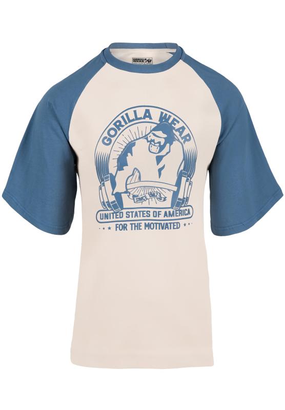 Gorilla Wear Футболка Logan Oversized T-Shirt Beige/Blue