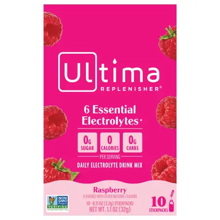 Ultima Replenisher, 6 Essential Electrolytes, ежедневная смесь для приготовления электролитов, малин