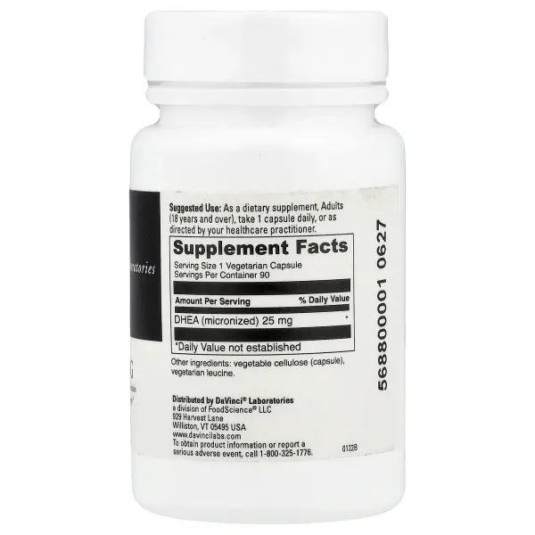 DaVinci Laboratories, Микронизированный ДГЭА, 25 мг, 90 капсул