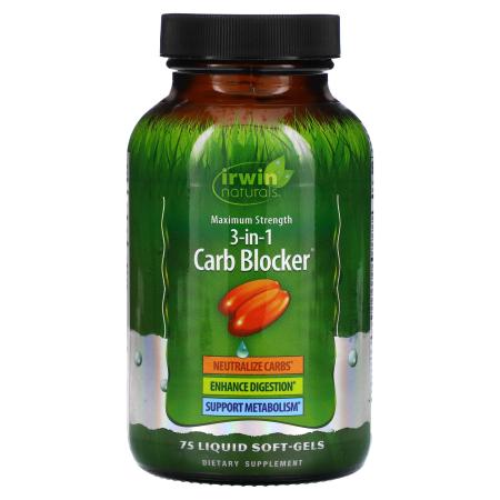 Irwin Naturals 3-in-1 Carb Blocker 75 Liquid Soft-Gels