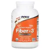 NOW Foods, Сертифицированный органический продукт, Fiber-3, порошок, 454 г (16 унций) – оригинальная продукция AthleticFuel