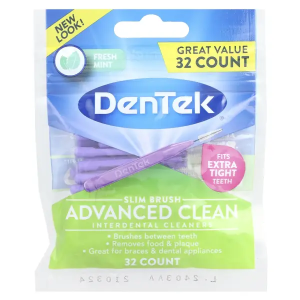 DenTek, Средство для чистки межзубных промежутков Slim Brush, улучшенное очищение, со свежей мятой, 