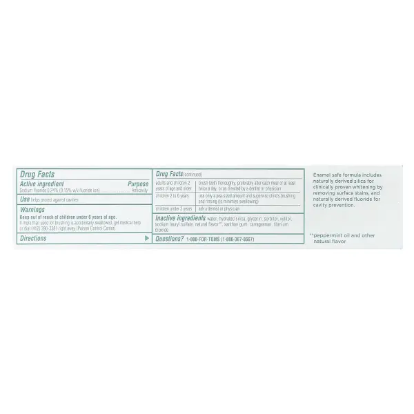 Tom's of Maine, Luminous White®, зубная паста от кариеса с фтором, чистая мята, 113 г (4 унции)