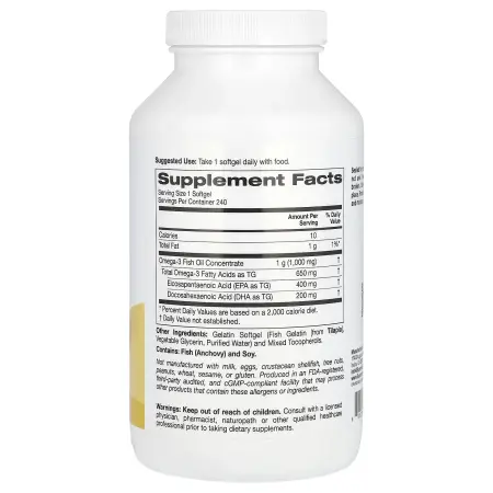California Gold Nutrition, рыбий жир с омега-3, триглицерид Vivomega, 1000 мг, 240 рыбных капсул – оригинальная продукция AthleticFuel