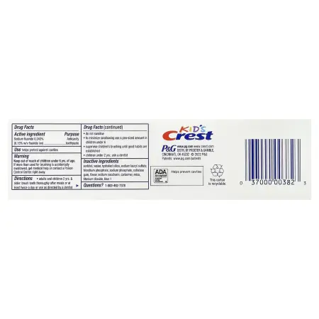 Crest, Kids, Protection, зубная паста против кариеса с фтором, Sparkle Fun, 130 г (4,6 унции)