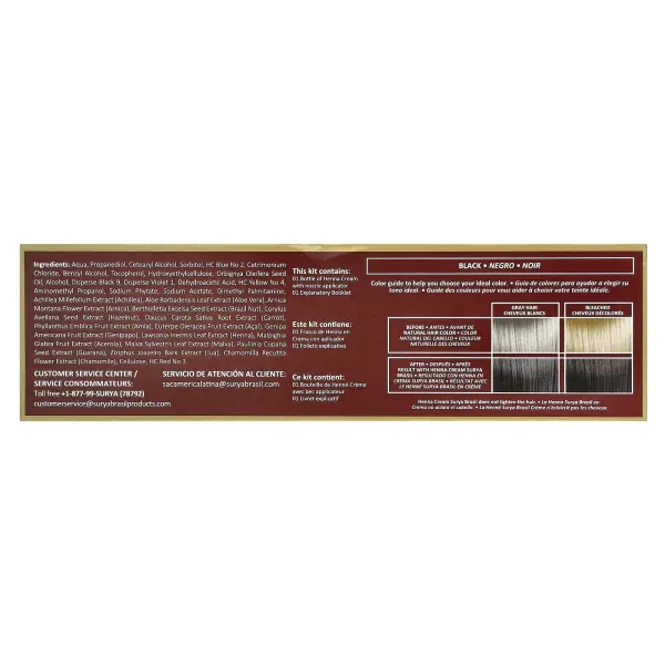 Surya Brasil, крем, полуперманентная веганская краска для волос, для закрашивания седины и тоника дл