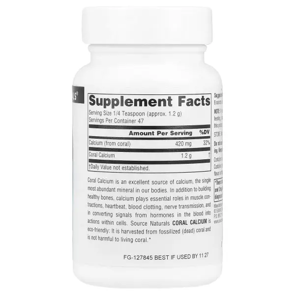 Source Naturals, Коралловый кальций в порошке, 56,7 г (2 унции)