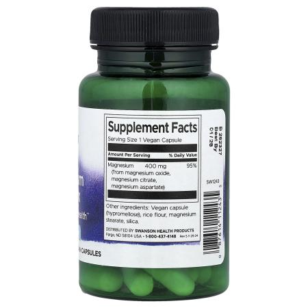 Swanson, Тройной комплекс магния, 400 мг, 30 капсул