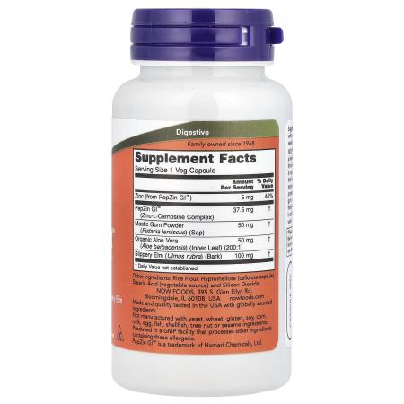 NOW Foods Gastro Comfort с PepZin GI 60 растительных капсул