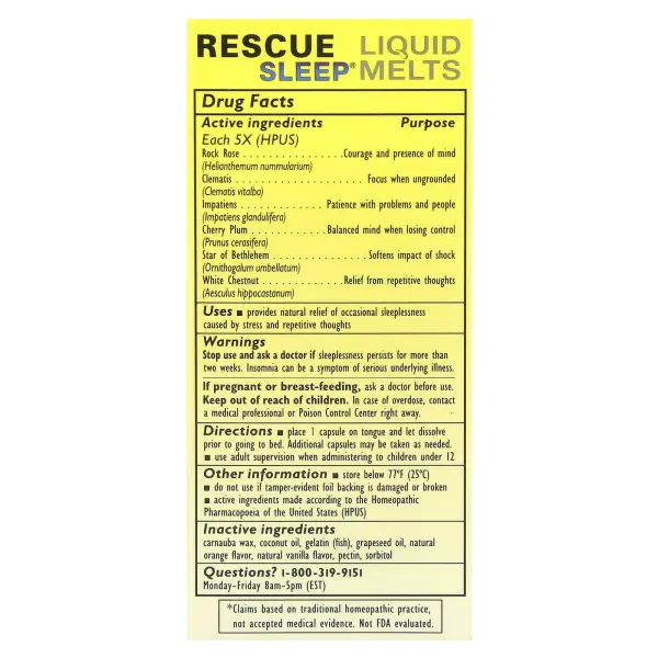 Bach, Rescue Sleep® Liquid Melts, 28 капсул