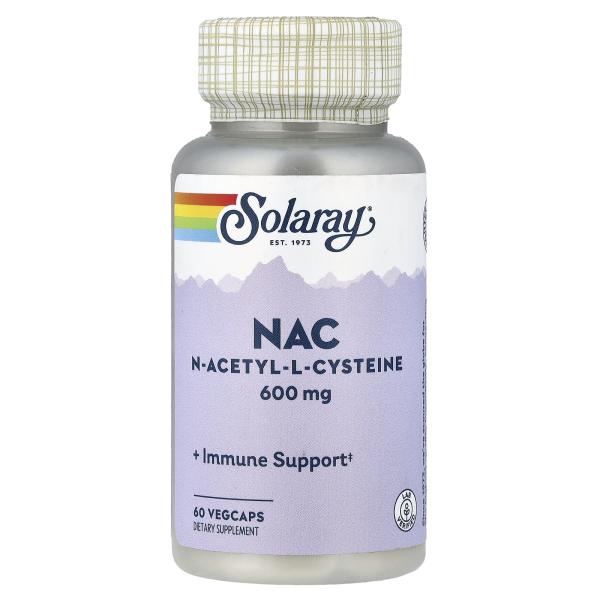 Solaray, NAC, 600 мг, 60 вегетарианских капсул
