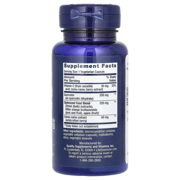 Life Extension, оптимизированный кверцитин, 250 мг, 60 вегетарианских капсул – оригинальная продукция AthleticFuel