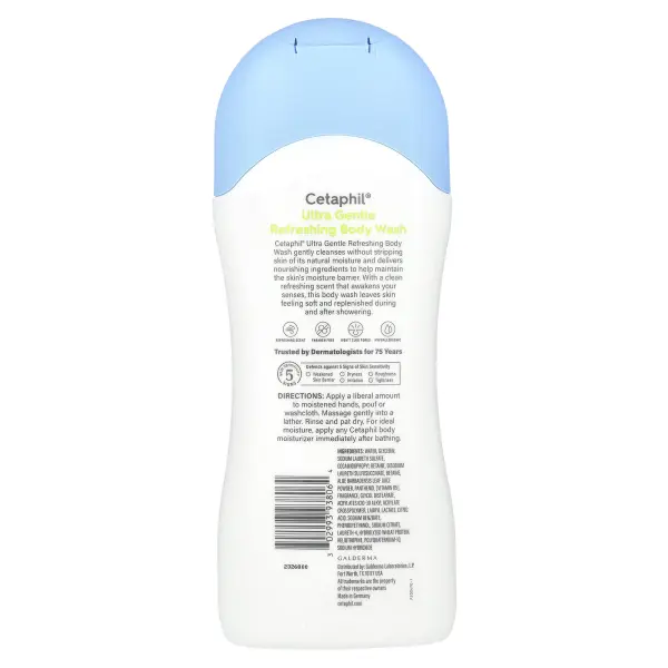 Cetaphil, ультранежный освежающий гель для душа, освежающий аромат, 500 мл (16,9 жидк. унции)