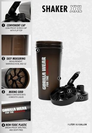 Gorilla Wear Шейкер Shaker XXL - Black/Army Green 1000 ml