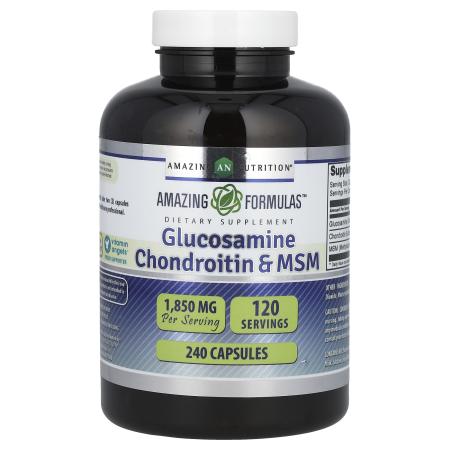 Amazing Nutrition, глюкозамин, хондроитин и МСМ, 240 капсул