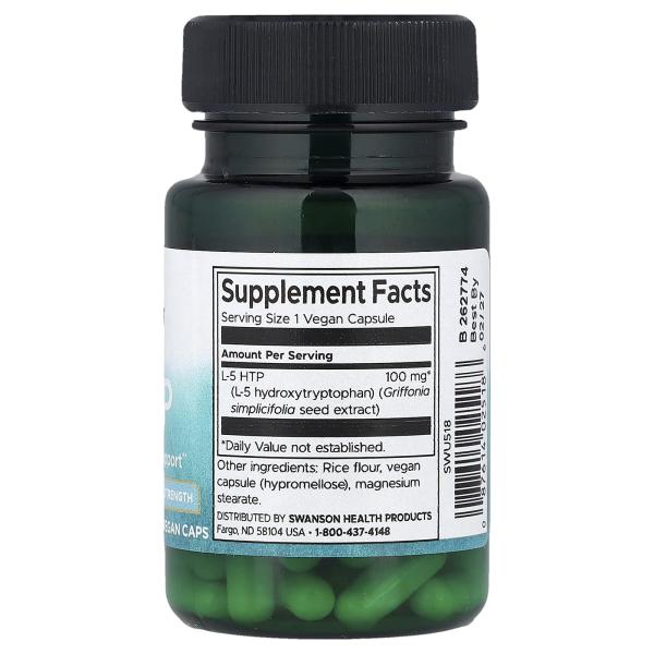 Swanson 5-HTP 100 мг 60 веганских капсул – оригинальная продукция AthleticFuel