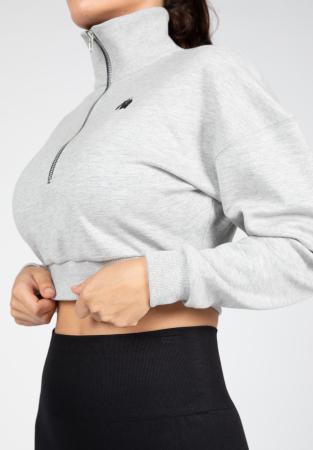 Gorilla Wear Женская кофта Ocala Cropped Half-Zip Sweatshirt - Gray