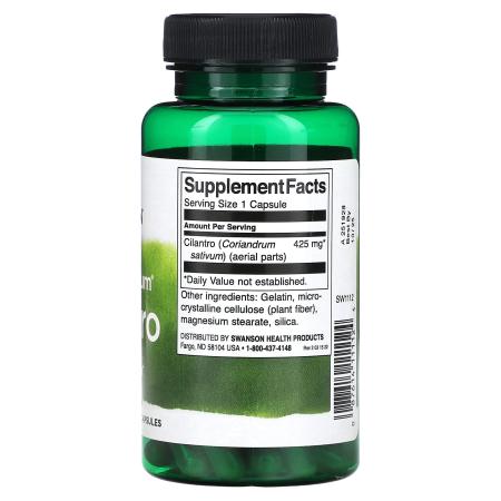 Swanson, Кинза полного спектра, 425 мг, 60 капсул