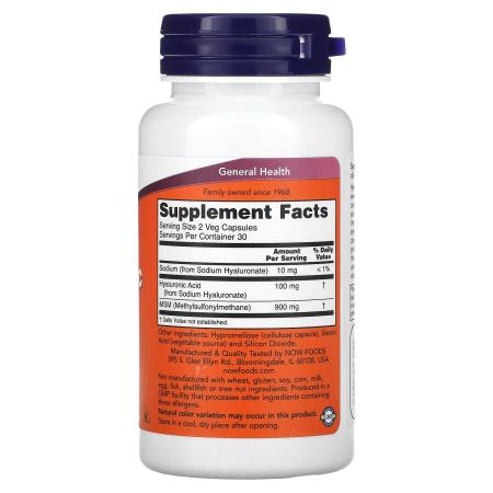 Now Foods Гиалуроновая кислота 50 мг 60 капс