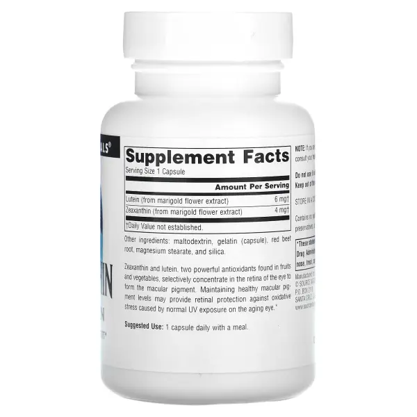 Source Naturals, зеаксантин с лютеином, 10 мг, 60 капсул – оригинальная продукция AthleticFuel