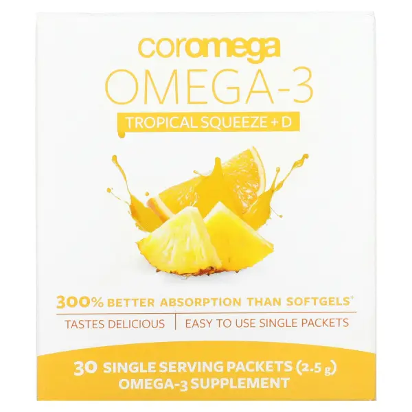 Coromega, Omega-3 + Vit D,  , 30  , 2,5  