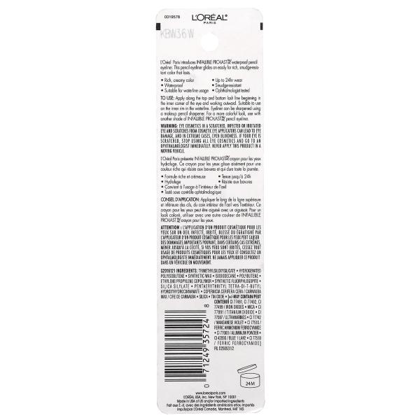 L'Oreal Водостойкий карандаш для глаз Infallible Pro-Las оттенок 930 Черный