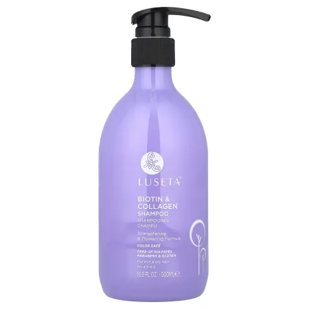 Luseta Beauty, Шампунь с биотином и коллагеном, для тонких и сухих волос, 500 мл (16,9 жидк. унц.)