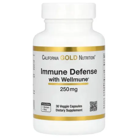 California Gold Nutrition, Immune Defense с Wellmune®, добавка для поддержки иммунитета, бета-глюкан