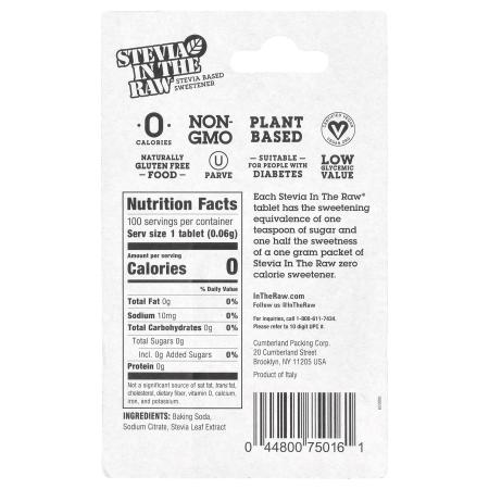 In the Raw, Stevia In The Raw®, подсластитель на основе стевии, 100 таблеток, 6 г (0,21 унции)