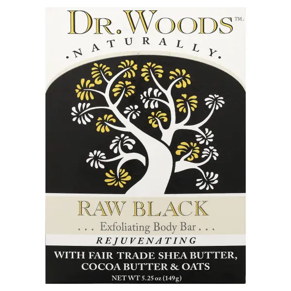 Dr. Woods, Сырое черное мыло для тела, 149 г (5,25 унции)