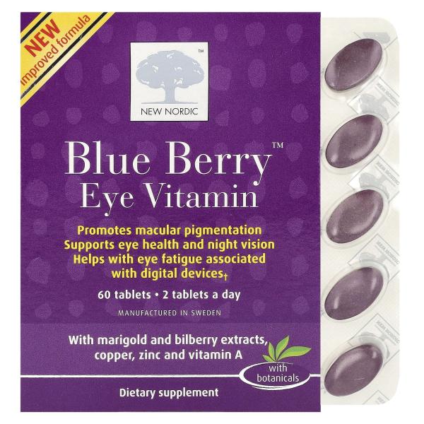 New Nordic US Inc, Blue Berry, добавка сильного действия, 60 таблеток