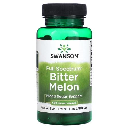 Swanson, Full Spectrum®, горькая дыня, 500 мг, 60 веганских капсул