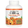Natural Factors, витамин C, жевательная фруктовая добавка, с насыщенным вкусом апельсина, 500 мг, 90