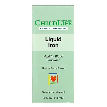 Фото Childlife Clinicals, жидкое железо, с натуральным ягодным вкусом, 118 мл (4 жидк. унции)