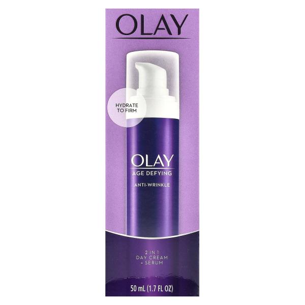 Olay, омолаживающее средство против морщин, 2 в 1 дневной крем и сыворотка, 50 мл (1,7 жидк. унции)