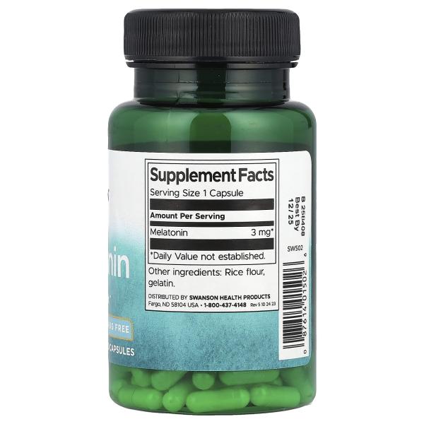 Swanson Мелатонин 3 мг 120 капсул – оригинальная продукция AthleticFuel