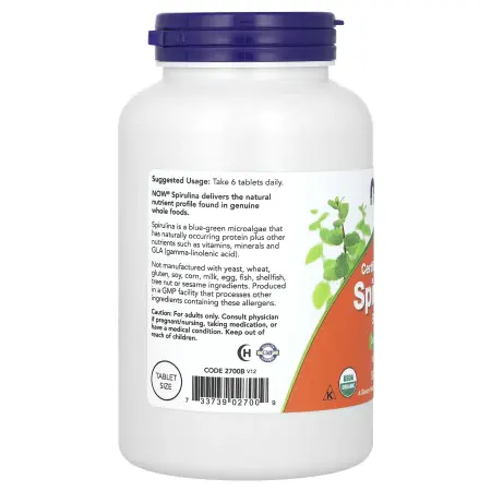 NOW Foods Спирулина 500 мг 500 таблеток – оригинальная продукция AthleticFuel