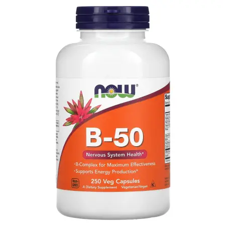 NOW Foods, B-50, 250 растительных капсул – оригинальная продукция AthleticFuel