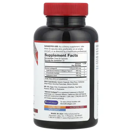 Olympian Labs, Коллаген BioCell, 100 капсул – оригинальная продукция AthleticFuel